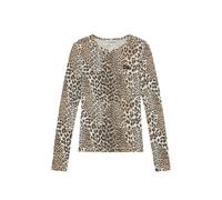 Ganni - Soft Cotton Rib Long Sleeve - Femme - Tops - Brun - Taille: 36 FR