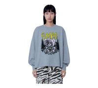 Ganni - SweaT-shirt Básico en Jersey de Algodón - Femme - Sweatshirts et sweats à capuche - Gris - Taille: 38 FR