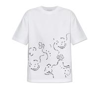 Ganni - T-shirt Broderie Anglaise - Femme - Tops - Blanc - Taille: 40 FR