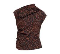 Ganni - Top à découpe dorsale - Femme - Blouses et Chemises - Brun - Taille: 42 FR