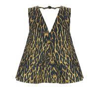 Ganni - Top A-line Imprimé en Coton Stretch - Femme - Tops - Multicolore - Taille: 36 FR