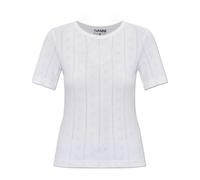 Ganni - Top avec un patch - Femme - Tops - Blanc - Taille: 40 FR