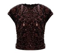 Ganni - Top dos nu - Femme - Blouses et Chemises - Brun - Taille: 40 FR