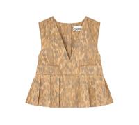 Ganni - Top en coton imprimé - Femme - Tops - Brun - Taille: 36 FR