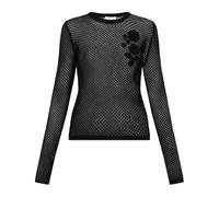 Ganni - Top en crochet avec motif floral - Femme - Tops - Noir - Taille: 38 FR