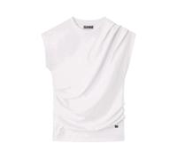 Ganni - Top en jersey drapé - Femme - Tops - Blanc - Taille: 38 FR
