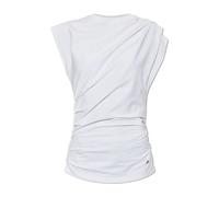 Ganni - Top en jersey drapé - Femme - Tops - Blanc - Taille: 38 FR