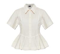 Ganni - Top Péplum - Femme - Blouses et Chemises - Beige - Taille: 40 FR