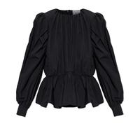 Ganni - Top péplum - Femme - Blouses et Chemises - Noir - Taille: 38 FR