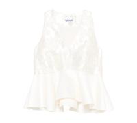 Ganni - Top péplum texturé - Femme - Tops - Beige - Taille: 42 FR