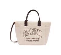 Ganni - Tote Shearling Petit - Femme - Sacs - Beige - Taille: ONE Size