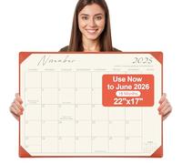 Gannyfer Calendrier de bureau 2025-2026 avec tapis de bureau, grand calendrier simplifié de 55,9 x 43,2 cm, calendrier de table de 18 mois de janvier 2025 à juin 2026, fournitures de bureau, parfait