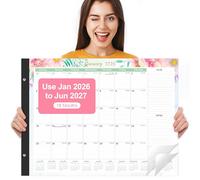 Gannyfer Grand calendrier de bureau 2023-2024 - Calendrier de 18 mois de juillet 2023 à décembre 2024, calendrier de bureau de 55,9 x 43,2 cm, fournitures de bureau, parfait pour planifier et