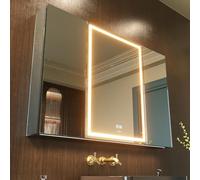 GANPE Armoire à Miroir de médecine de Salle de Bains éclairée par LED avec Prise et USB (100_x_70_cm)
