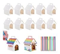 Gansdnek 10 Pièces Boîtes Cadeaux Vides Mignonnes en Forme de Maison, Boîtes Cadeaux pour Fête sur le Thème du Chien, Boîtes Cadeaux Pliables pour Adoption D'animaux, Fête DIY et Activités Manuelles