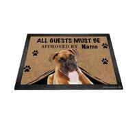 Ganshan Bi Drôle Allemand Boxer Chiot Chien Paillasson de Bienvenue Tous Les Invités doivent Tapis De Sol Approuvé Paillasson Personnalisé Décor À La Maison Cadeau Pour Amoureux Des Chiens 35.4 "x