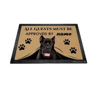 Ganshan Bi Paillasson de bienvenue amusant Cane Corso Dog Tous les invités doivent être approuvés tapis de sol tapis de porte personnalisé décoration de la maison cadeau pour les amoureux des chiens