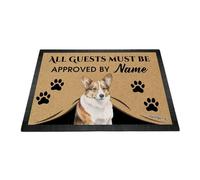 Ganshan Bi Paillasson personnalisé à l'aquarelle Welsh Corgi Welcome All Guests Must Be Approved by The Dog Floor Mat Cadeau pour les amoureux des chiens 90 x 60 cm Style 2