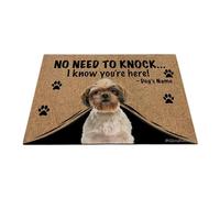 Ganshan Bi Paillasson personnalisé avec chien amusant Shih Tzu Welcome No Need to Knock I Know You're Here Cadeau pour les amoureux des chiens 69,8 x 45 cm, style 3