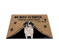 Ganshan Bi Paillasson personnalisé avec drôle chien falene papillon bienvenue tapis de sol pas besoin de frapper Je sais que vous êtes ici cadeau pour amoureux des chiens 27,5 "x 17,7", style 1