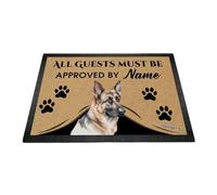 Ganshan Bi Tapis de porte de bienvenue de berger allemand aquarelle personnalisé Tous les invités doivent être approuvés par le chien tapis de sol cadeau pour les amoureux des chiens 35,4" x 23,6"
