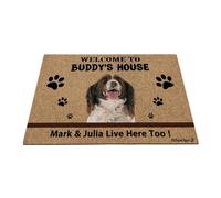Ganshan Bi Tapis de sol personnalisé avec pattes d'animaux de compagnie Motif épagneul springer anglais Cadeau pour les amoureux des chiens 60 x 40 cm