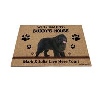 Ganshan Bi Tapis de sol personnalisé de bienvenue pour chien de Terre-Neuve Tapis de sol mignon Pattes d'animal de compagnie Bienvenue à la niche pour chien Cadeau pour les amoureux des chiens 89 cm x
