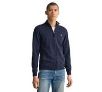Gant 8030164-433 Cardigan décontracté en Coton Fermeture éclair intégrale Bleu Marine Uomo Coupe Droite (Taille 5XL)