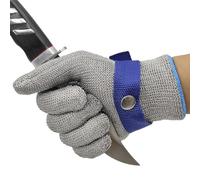 Gant Anti Coupure, Gants de Boucher en Maille, Gants de Travail en Treillis Métallique en Acier Inoxydable, pour Couper la Viande, la Pêche, le Hachage en Tranches (L)