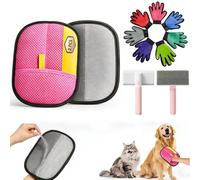 Gant Anti Poil Chat, Gant Anti Poils Animaux Le Comptoir Animalier, 2 Pièces Gants Ramasse Poils Animaux Pour Lavage Démêlage Et Toilettage,Gants Brosse Chat Pour Canapé Meubles Tapis Siège Auto (#D)