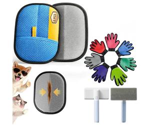 Gant Anti Poil Chat, Gant Anti Poils Animaux Le Comptoir Animalier, 2 Pièces Gants Ramasse Poils Animaux Pour Lavage Démêlage Et Toilettage,Gants Brosse Chat Pour Canapé Meubles Tapis Siège Auto (#C)