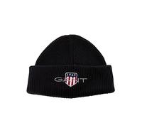 GANT Archive Shield Cotton Beanie Bonnet, Noir, Taille Unique Mixte