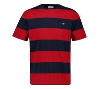 GANT Bar Stripe SS T-Shirt, Rouge Rubis, L Hommes