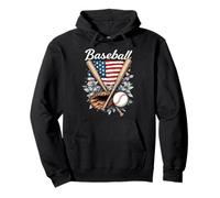 Gant Batte Drapeau Américain Vintage Baseball Rétro USA Sweat à Capuche