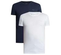 GANT C- Neck T-Shirt 2-Pack sous-vêtement, Bleu Marine/Blanc, Taille Unique (Lot de 2) Hommes