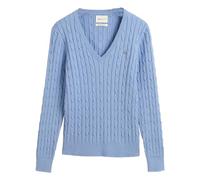 GANT Câble en Coton Stretch à col en V Pull-Over, Clear Sky, M Femmes