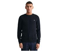 Gant Cotton Cable C-Neck Evening Blue S Bleu soirée 2XL Male