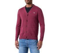 GANT Cardigan Classique en Coton, Bordeaux, M Homme