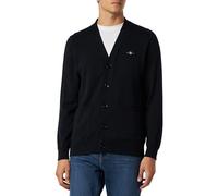 GANT Cardigan Classique en Coton V, Noir, XL Homme