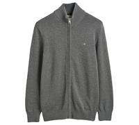 GANT Cardigan décontracté en Coton avec Fermeture éclair, Gris foncé mélangé, M Homme