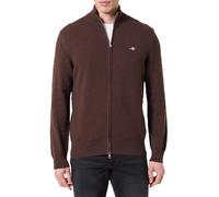 GANT Cardigan décontracté en Coton avec Fermeture éclair, Marron mélangé, L