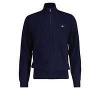 Gant Cardigan Extra Fin en Laine d'agneau avec Fermeture éclair, Marine, XXXXL