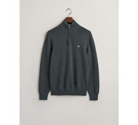 GANT Casual Cotton Halfzip Pull-Over, Gris foncé mélangé, S Homme