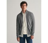 Gant Cardigan décontracté en Coton avec Fermeture éclair, Gris foncé mélangé, L Homme