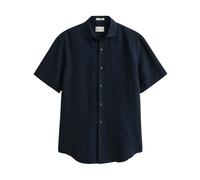 Gant - Chemise à Manches Courtes Regular Fit en Coton et Lin - Homme - Chemises - Bleu - Taille: M