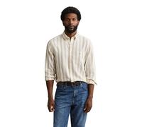 Vêtements GANT Reg Cotton Linen Stripe Shirt pour Homme M Beige