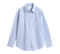 Gant - Chemise classique coupe décontractée en popeline à rayures - Femme - Blouses et Chemises - Bleu - Taille: 40 FR