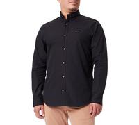 GANT Chemise Classique REG Pinpoint Oxford pour Homme, Noir, Standard, Noir, S
