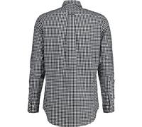 GANT Chemise Classique REG Poplin Gingham pour Homme, Noir, Standard, Noir, L