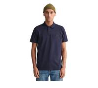 GANT Chemise de Rugger REG Tonal Shield SS pour Homme Bleu Evening Standard, Bleu Nuit, XXL